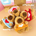 Cartoon Kawaii Sweater Capybara Pendant Keychain Cute Charm Fluffy Stuffed Animal Doll Backpack Deco Accessories Gift Keyring