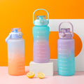 Motivational Gradient BPA FREE Wide Mouth Tritan Sports Plastic Water Bottle  Water Bottle With Time Marker