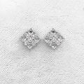 Sterling Silver 3*3mm Semi Mount Stud Earrings Empty Support Blank Claws Setting S925 Base Without Center Stone for DIY Inlay