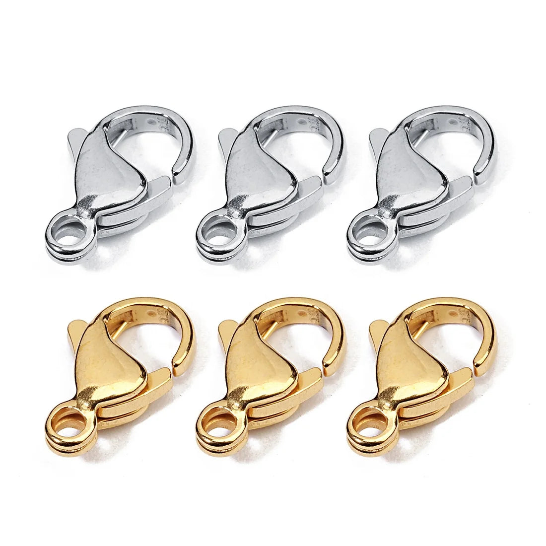 Wholesale High Quantity Stainless Steel Jewelry Clasps Lobster Clasp Size 9/10/11/12/13/15/19mm  No Fade