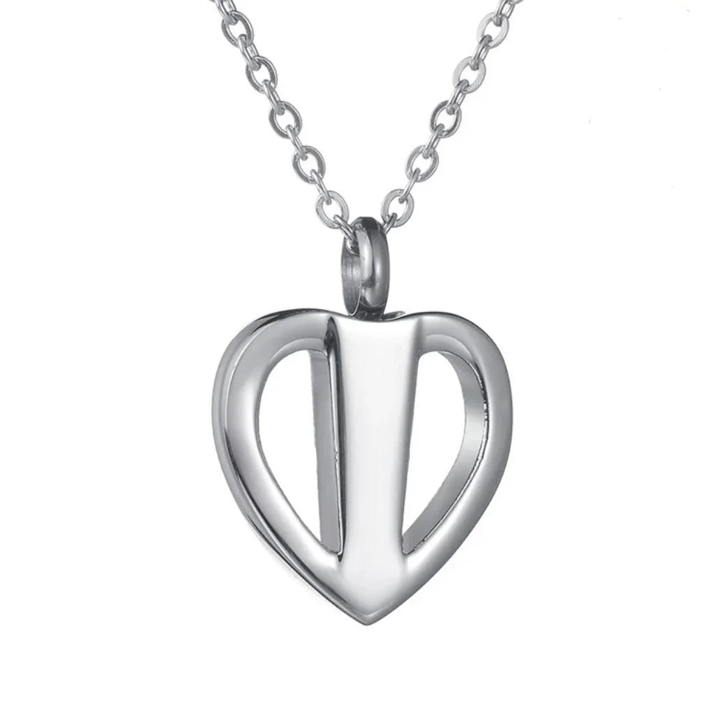 Stainless Steel Vintage Children's Heart Cremation Necklace Ashes Holder Urn Jewelry Memorial Locket Ash Heart Pendant Keepsake