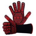 A Pair BBQ Grill Microwave Oven Gloves Cotton Lining High Temperature Resistance Barbecue Mitts 800 Degrees Fireproof Anti Heat