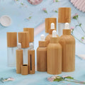 High-end Bamboo Wood Cover Screw Wood Cover 5ml8ml10ml Eye Cream Essential Oil Bottle Frosted Empty Stainless Steel Ball