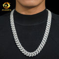 Zunfa Jewelry GRA Certificate Passed Diamond Tester 16mm Moon Shape Vvs Moissanite Cuban Link Chain Rapper Hip Hop Necklace