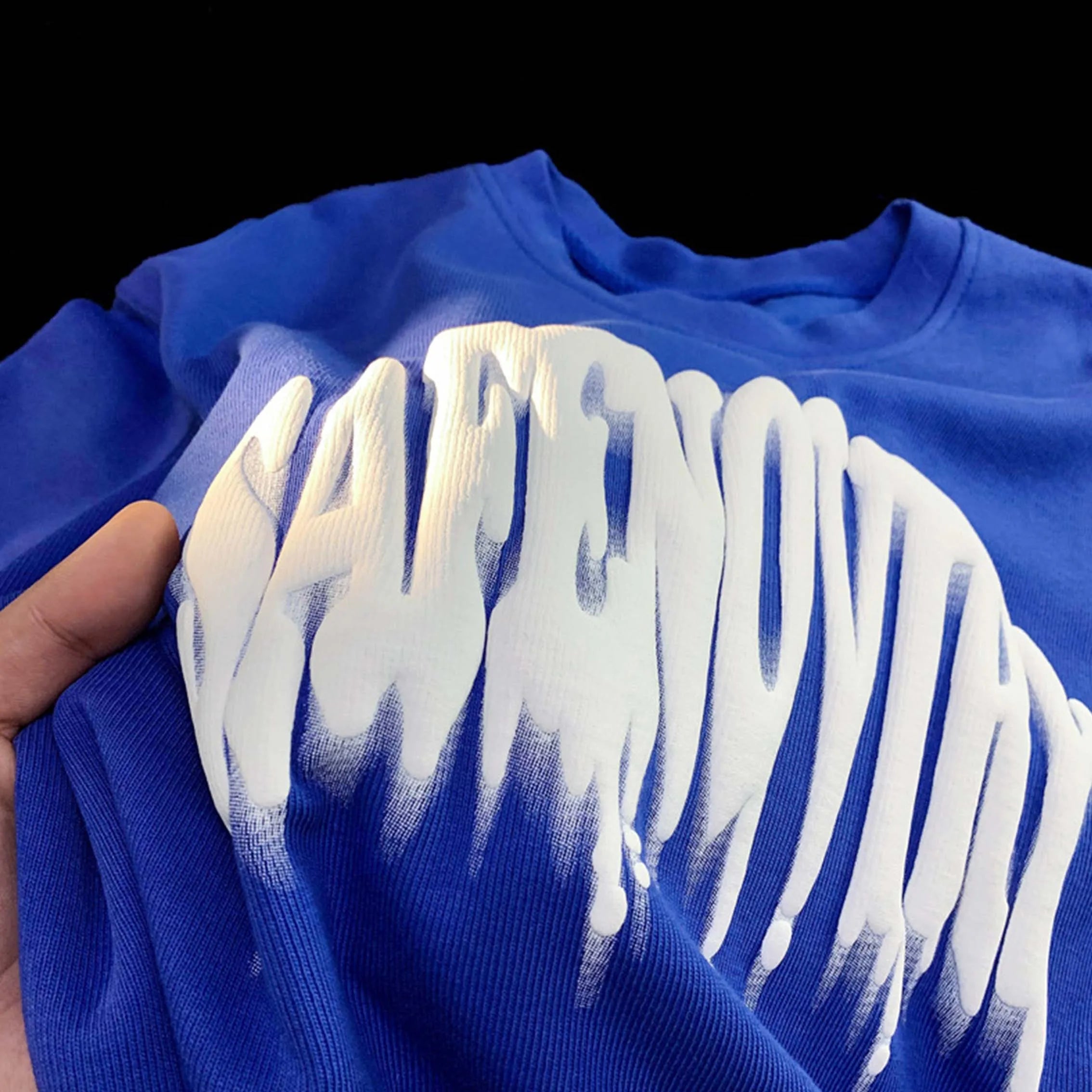 Wholesale Classic 100% Cotton Round Neck White Print Oversized Heavy Weight TShirts 3D Puff Print t Shirt