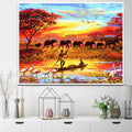 Custom 5D Full Drill Rhinestone Mosaic Diamond Painting Kit Wholesale Animal Elephant Square Drill Diamond Painting Gift