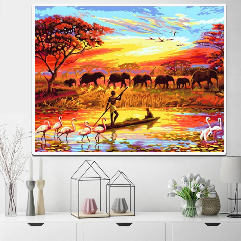 Custom 5D Full Drill Rhinestone Mosaic Diamond Painting Kit Wholesale Animal Elephant Square Drill Diamond Painting Gift