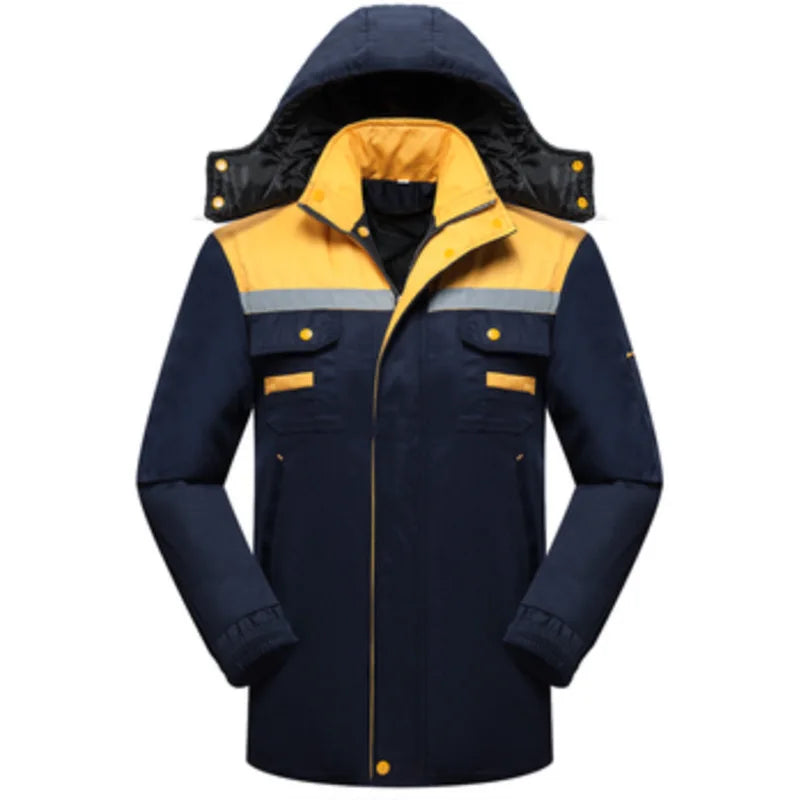 Winter Cotton Lining Unisex Thick Hi Visibility CE Certified Windproof Work Suit for Working Men