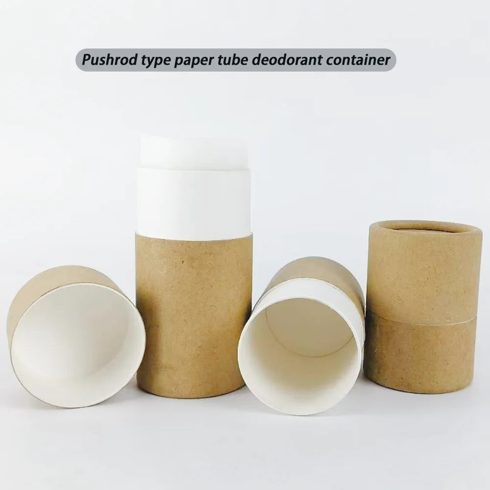 45ml 60ml 75ml Custom Biodegradable Kraft Paper Tube Push Deodorant Stick Container for Skin Care Shampoo Packaging Vanishing