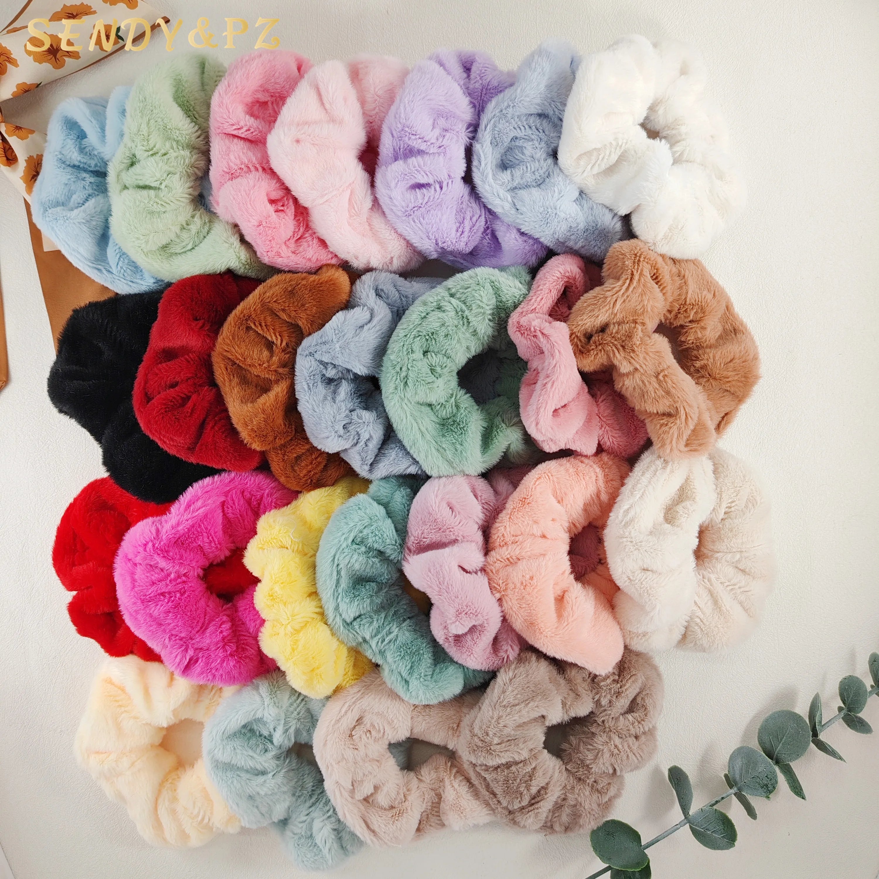 2024 New Autumn Winter Soft Plush Hair Tie Scrunchie Plush Hairband Gentle and Sweet Ponytail Scrunchies Hair for Women