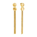 Trendy 18K Gold Plated Fringe Tassel Earrings Women Geometric Long Dropped Tassel Design Pearl Brass Religious Anniversaries