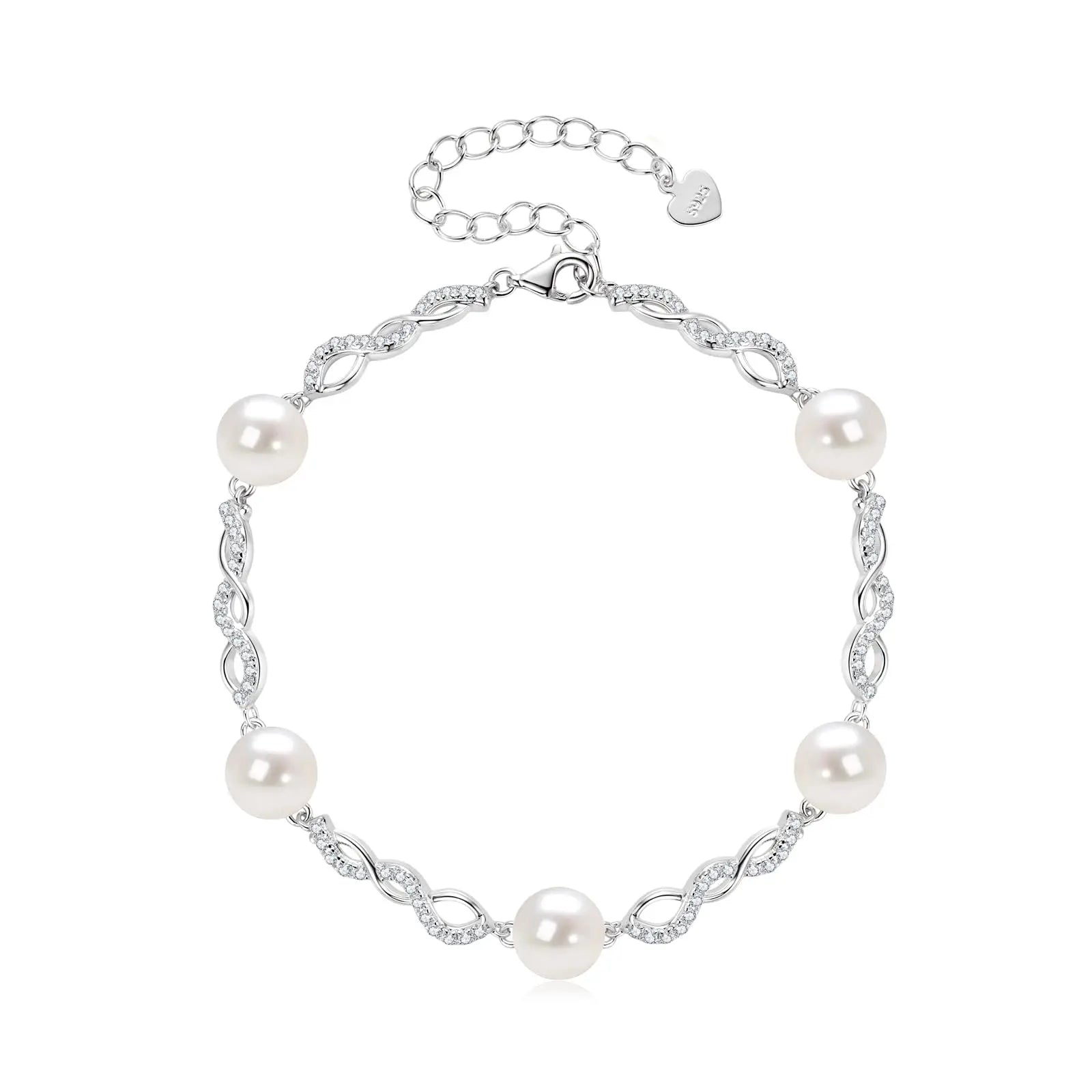 Hot Selling Womens Fine Jewelry Fresh Water Pearl 925 Sterling Silver Bracelets