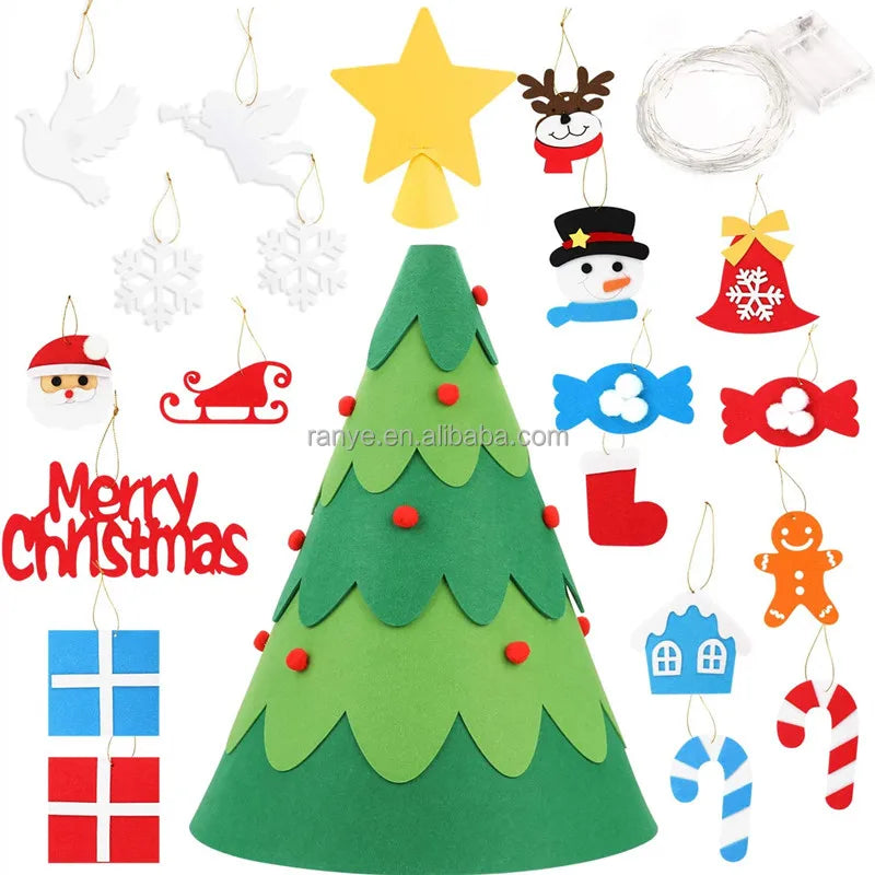 Felt Christmas Tree Stereo Stump 3d Children DIY Xmas Gift Tree