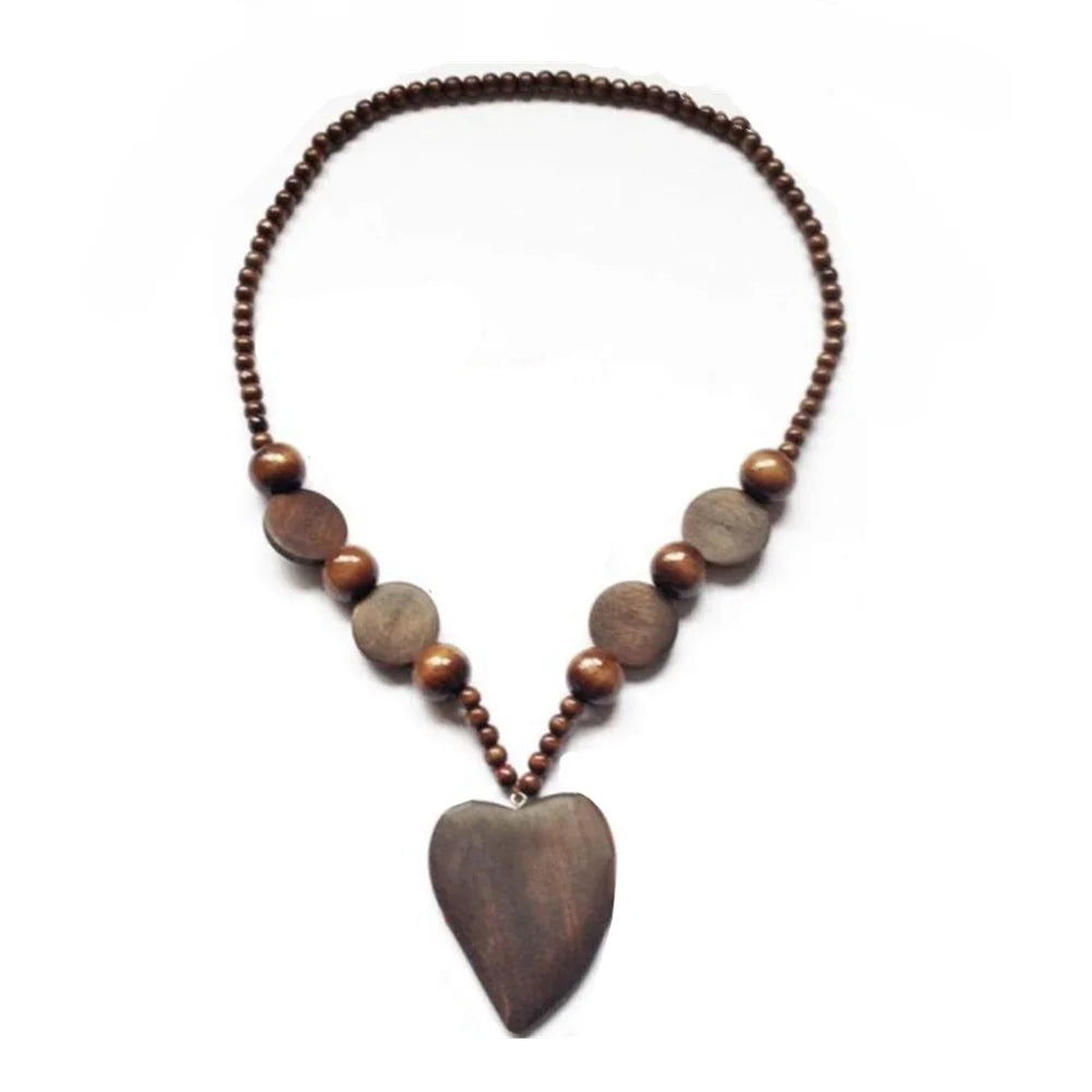 Custom Fashion Handmade Wood Necklace Novelty Gifts Jewelry Fashion Accessories Wooden Wood Beads Necklace with Painted Beads