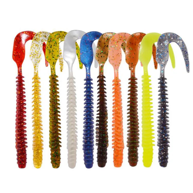 WEIHE Soft Lure 10CM 3.2G   Jig Worm Fishing Silicone Soft Lures  Long Tail Artificial Rubber Soft Bait