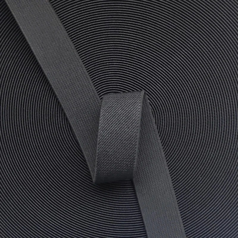 In Stocked Twill Black Elastic Band 1 Inch 3cm 40mm 2'' Wide MegaBDM