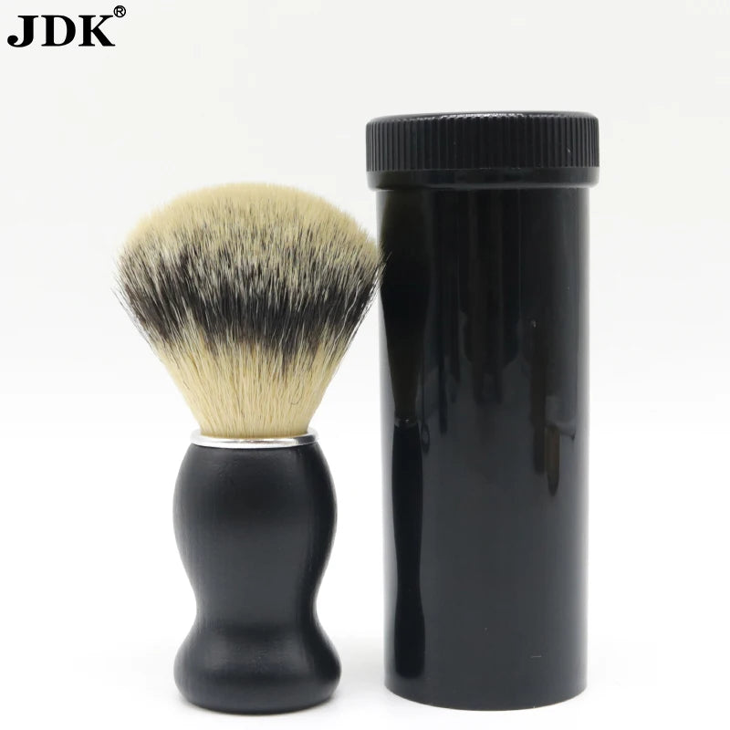 Wood Premium Beard Care Shavette Barber Shaving Cream Brush Black Color