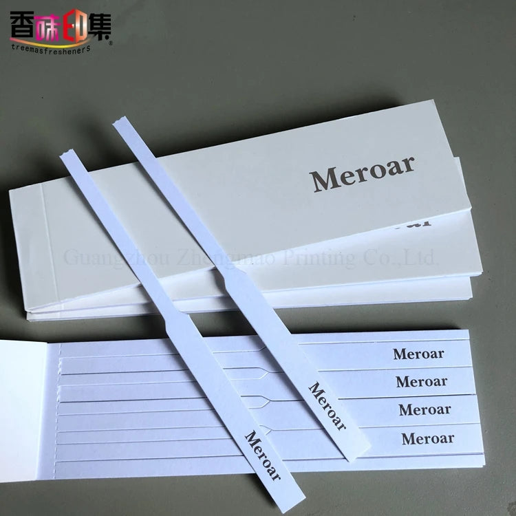 Custom Printing Hard Cover Spiral Binding Perfume Blotter Booklet with Offset Paper Strips for Perfume Test