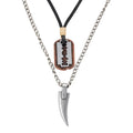 New Fashion Chain Necklace Men Collar Personality Punk Multi Necklace Blade Shape Pendant Men Jewelry Necklace