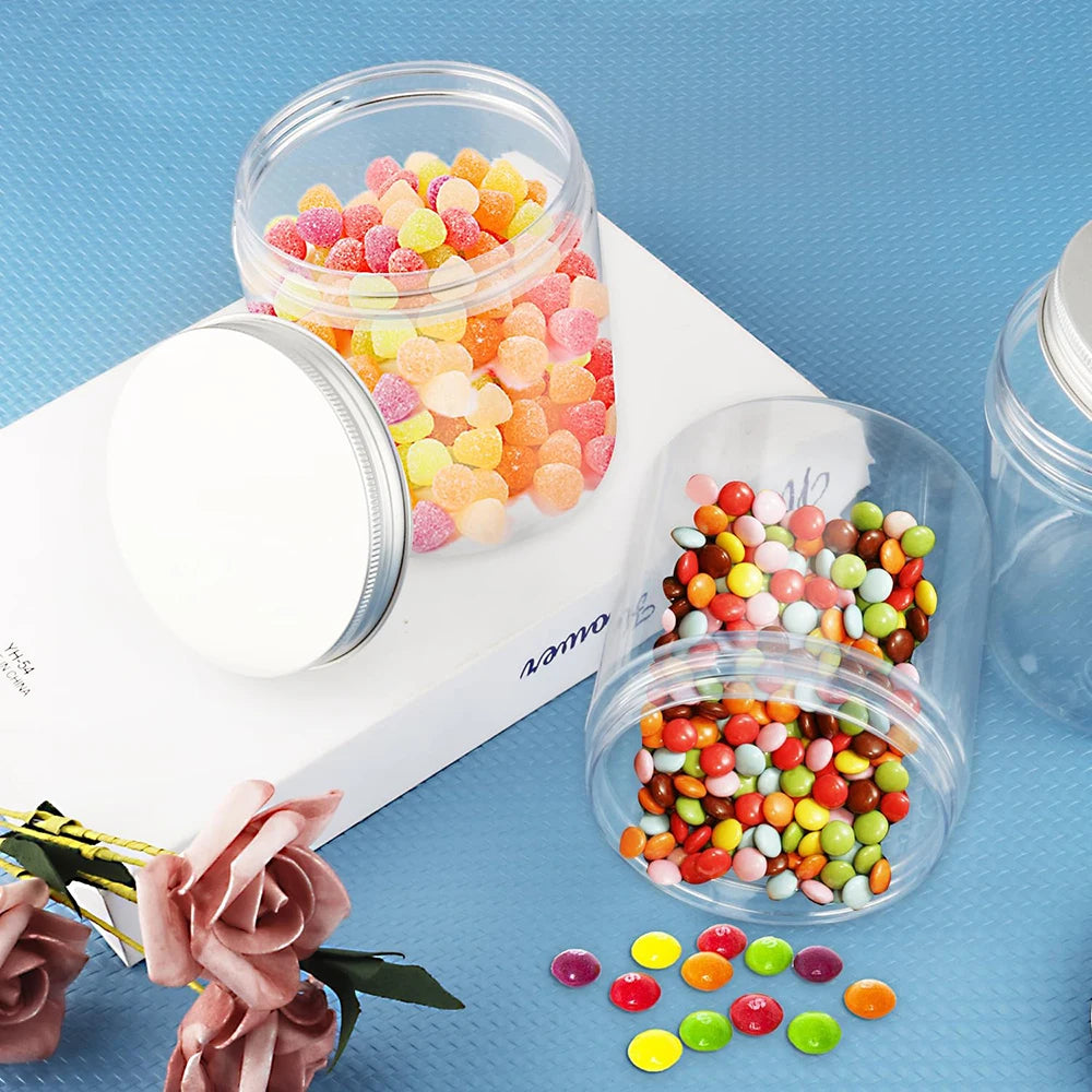 Food Grade Plastic Jar clear 8 oz Plastic Candy Jars with Plastic  Lids