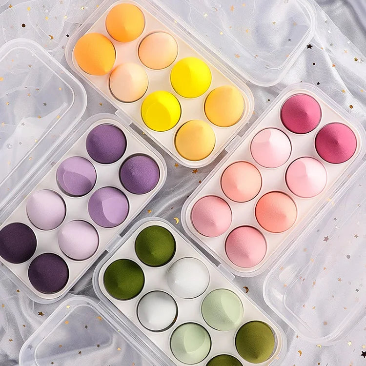 Makeup Sponge Egg Shape Triangle Water Drop Super Soft Skin-Friendly Wet Dry Dual Use Tool for Powder and Foundation