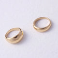 Elegant Simplicity Big Circular Surface Fashionable 18K Gold Plated Stainless Steel Jewelry Women Ring