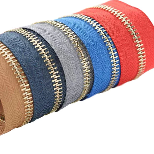 #3 Brass Zipper Long Chain for Back Packs Zipper Rolls Manufacturer