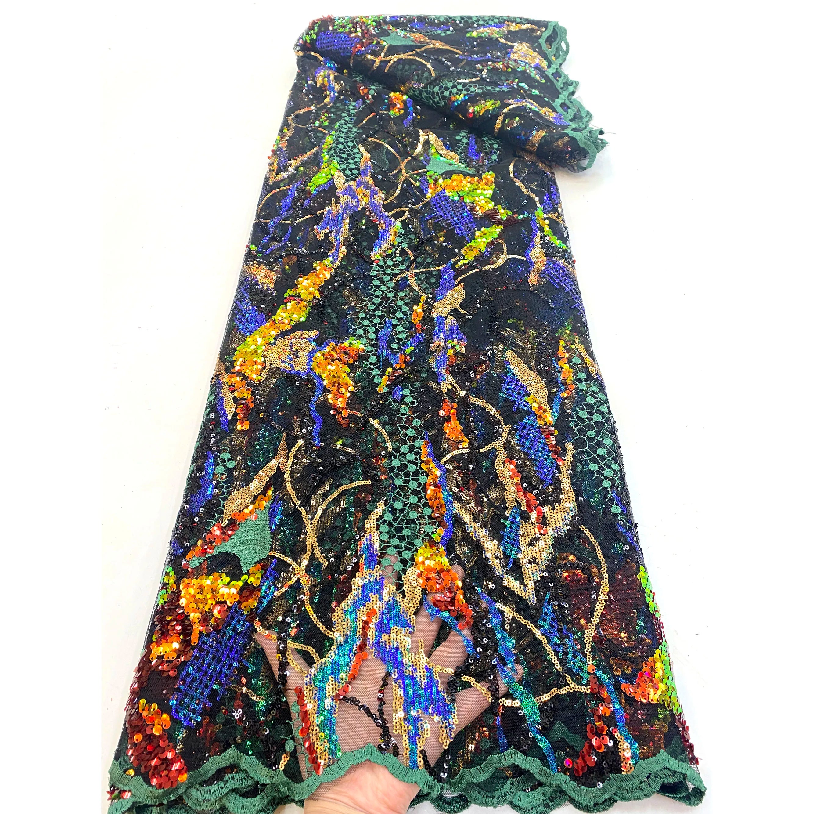Luxury Sequins Embroidery African Bridal French Lace Fabric