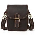 Crazy Horse Leather Mini Shoulder Bags Male Outdoor Waist Pack Crossbody Fanny Pack Belt Pouch Waist Bags for Men