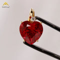 Goldleaf Jewelry 18K Solid Gold Necklace with Heart Shape Ruby Gemstone Pendant Fine Silver Chains for Gift Occasions