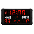 Indoor Sports Team Competition 11 Digits Red Color Basketball Football LED Digital Electronic Scoreboard with 24s Shot Clock