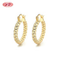 Oro Wholesale Earrings Women 18K Laminated Gold Bisuterias Plated Hoop Vintage Earring Jewelry