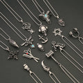 New Vintage Men's Punk Stainless Steel Pendant Personalized Skull Necklace Cross Necklace for Men