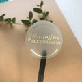Custom logo Branding Gloss Transparent Lash Waterproof Circle Round Clear Gold Foil Sticker Labels
