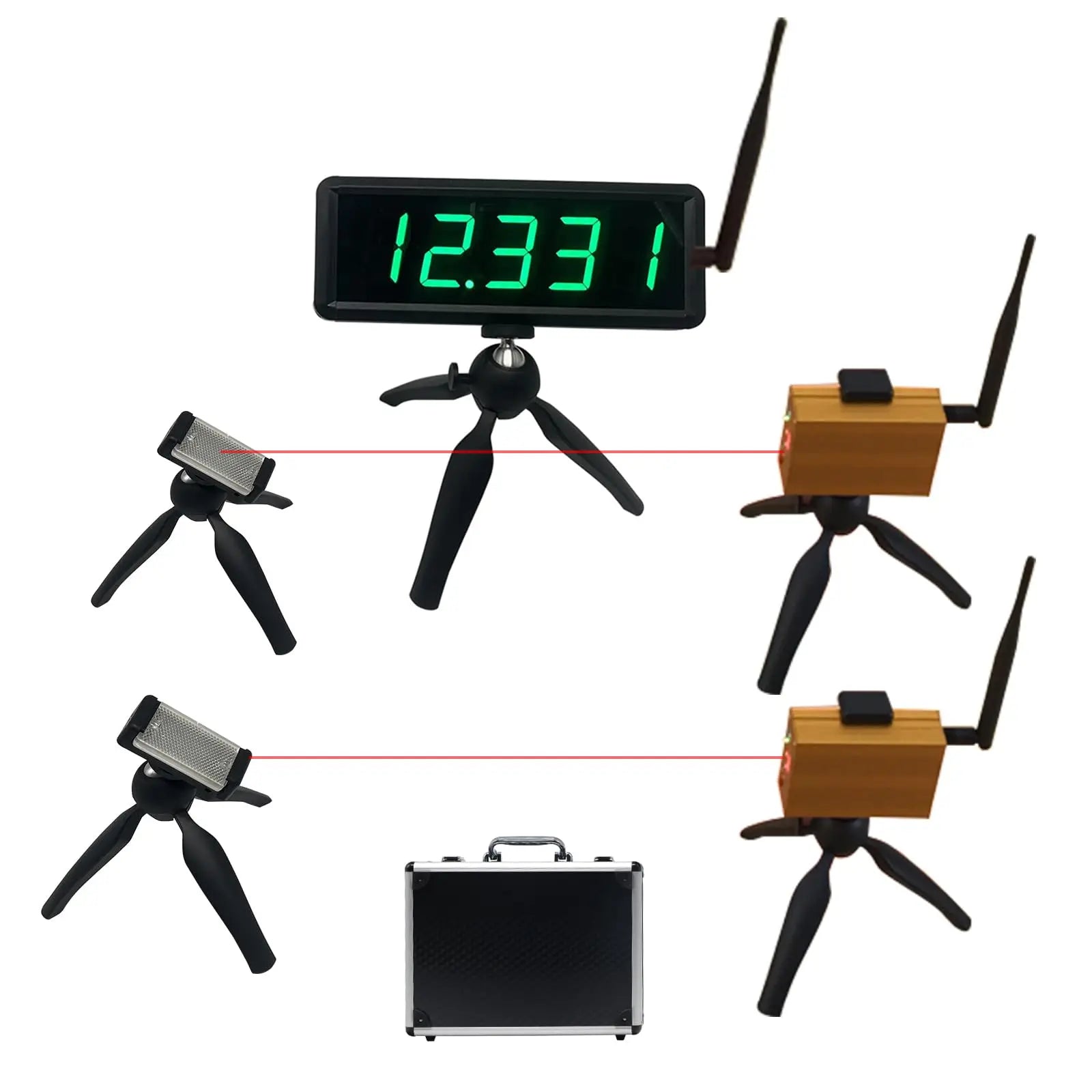 YIZHI Built-in Battery Racing Timer Stopwatch Electronic Running Speed Training LED Track & Field Laser Timer for Roller Skating