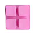 4 Cavity Square Silicone Soap Chocolate & Ice Cube Mold 100g
