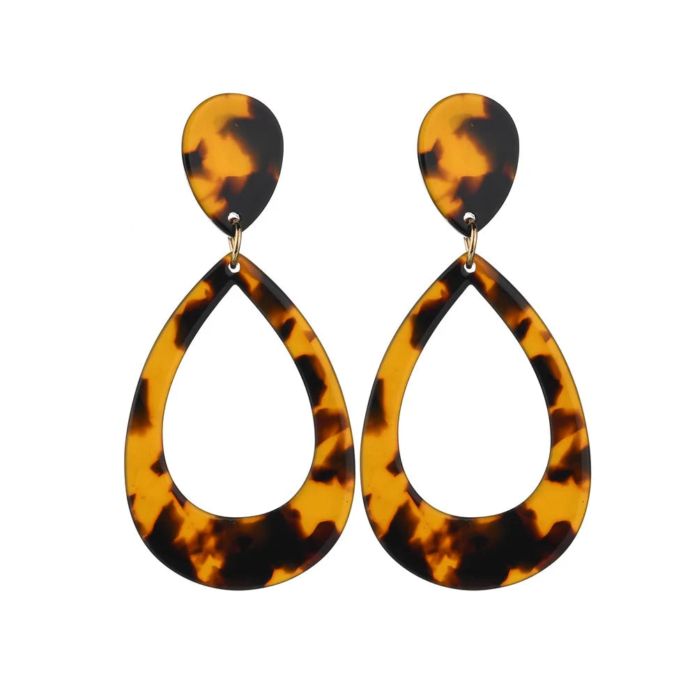 Tongxin Fashion Jewelry Exaggerated Geometric Acrylic Acetate Water Drop Earrings for Women