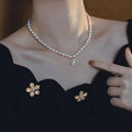 Super Beautiful Women's Rice Opal Pendant Necklace 38+5cm with 6-7mm Freshwater Pearls 6-7mm Choker Jewelry