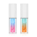 Factory ODM Private Label Lip Gloss Two-Color Lip Plumper With Fruity Scent and Color Changing Moisturizing Liquid Oil