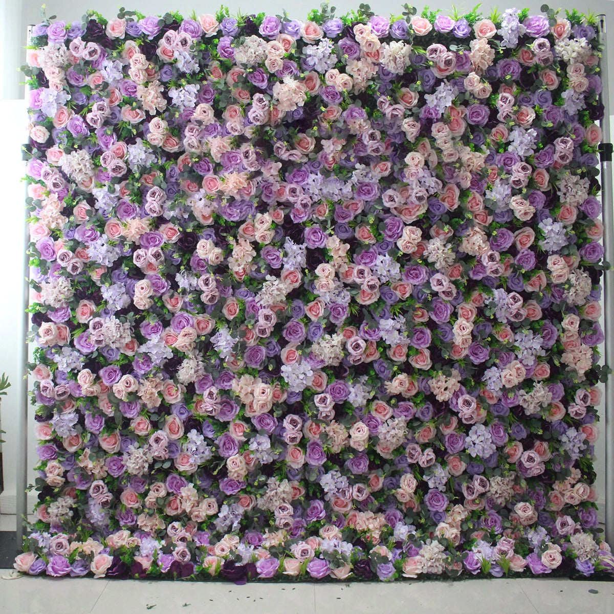 3D Customized Wedding Background Roll up Artificial Rose Flower Wall Panel Wedding Backdrop Decoration
