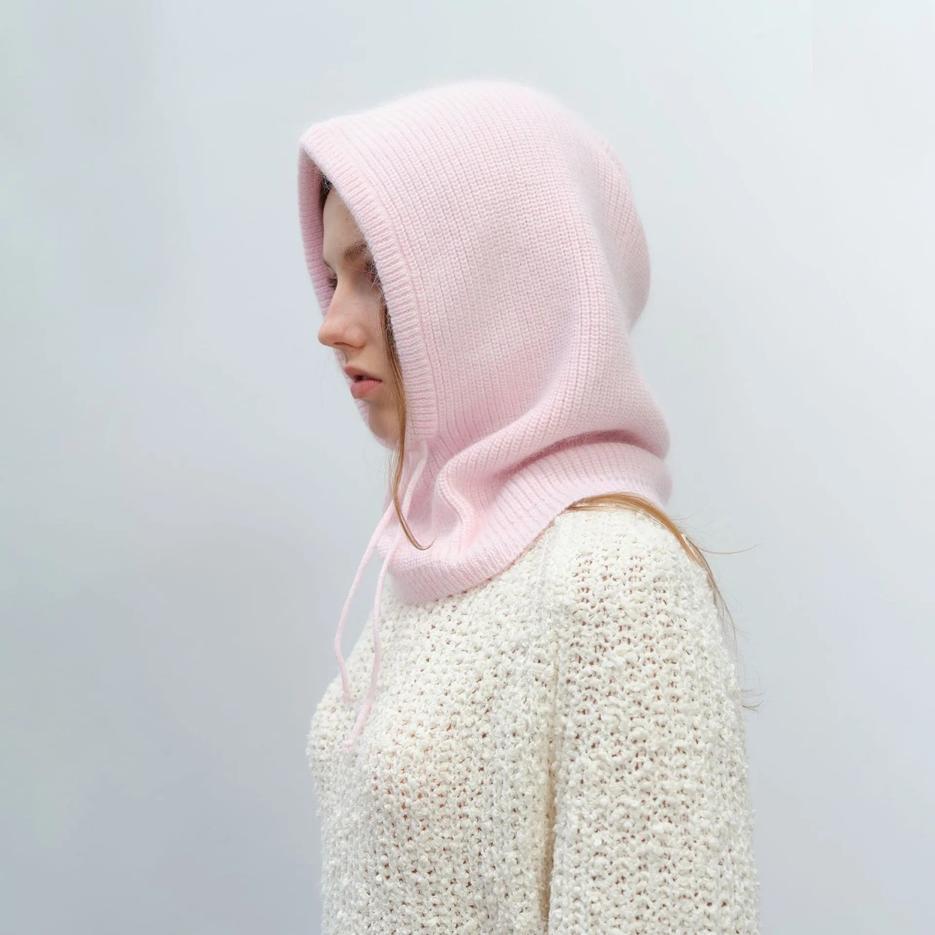 Wholesale Fashion Balaclava Distressed for Womens Winter Warm Hat Knitted Scarf Hooded Neck Warmer Thick Windproof Hats Cap