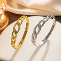 Hot Selling Zircon Inlaid 18k Gold Plated Stainless Steel Bracelet Bangle Jewelry Wholesale Fashion Waterproof Jewelry for Women