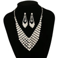 Vintage Style Women's Jewelry Set Fashionable Crystal Glass Stones and Diamond Necklace for Weddings and Parties