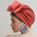 Retro Women's Hijabs Turban Solid Large Bow Head Scarf Muslim Scarf French Flower Head Hat Ladies Bandanas