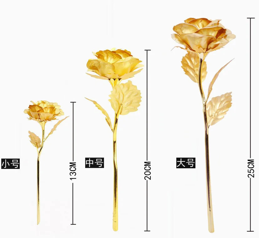 L06283 Mother's Day Valentine's Day Gift Flower 24K Gold Dipped Rose Saint Valentine's Day Gold Foil Rose with Gift Box