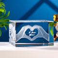 Hot Sale Cheapest Valentine Day Mother Day Gifts Custom Laser Engraving 3D Hand Crystal Crafts for Souvenir
