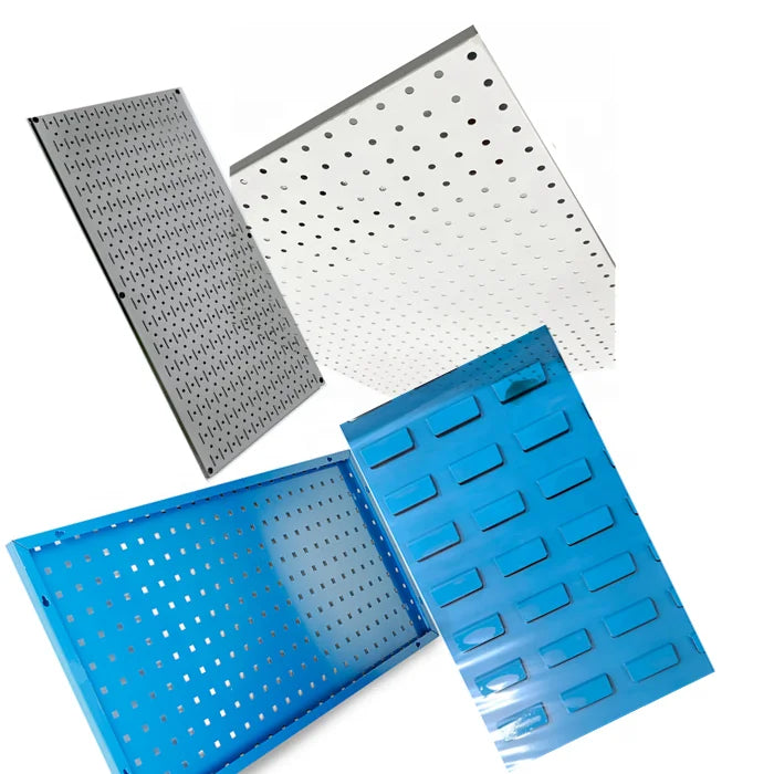 Pegboard Wall Organizer Perforated Board-Custom Size Color Carbon Steel Multifunction Hanging Panel for Workshop Home Storage