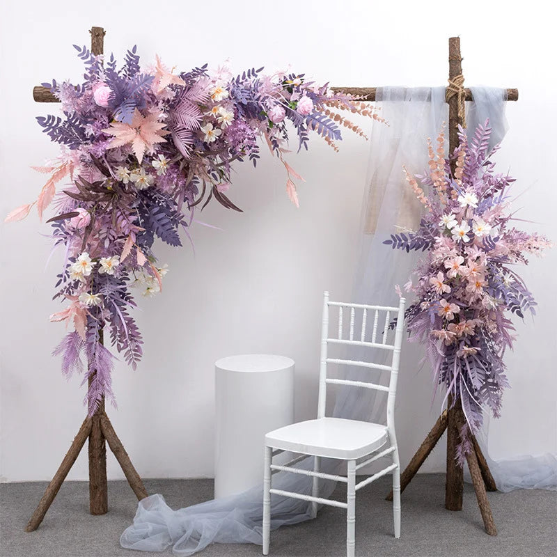 Floral Arch Triangles Flower Row Wedding Background Decoration Flower
