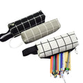 Classic Korean Grid Design Canvas Pencil Case School Student Zipper Pouch Pen Bag Stationery Supplies