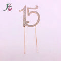 Large Rhinestone Crystal  Rose Gold Cake Topper 15 Quinceanera 15th Birthday Party Decorations